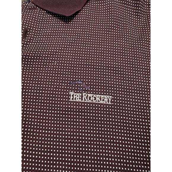 The Rookery Golf‎ Course Mens Zip Polo Shirt Polka Dots Large Byron Nelson - Picture 3 of 14